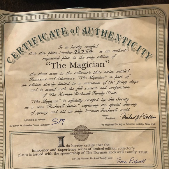 Norman Rockwell Collector Plate Set with certificates - Picture 5 of 9